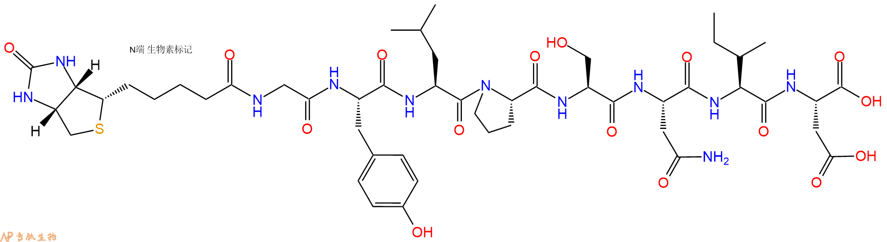 专肽生物产品Biotinyl-Gly-Tyr-Leu-Pro-Ser-Asn-Ile-Asp-OH