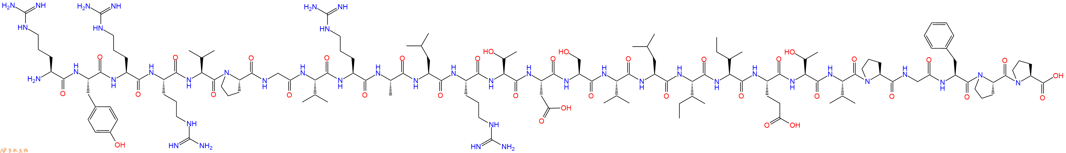 专肽生物产品H2N-Arg-Tyr-Arg-Arg-Val-Pro-Gly-Val-Arg-Ala-Leu-Arg-Thr-Asp-Ser-Val-Leu-Ile-Ile-Glu-Thr-Val-Pro-Gly-Phe-Pro-Pro-OH