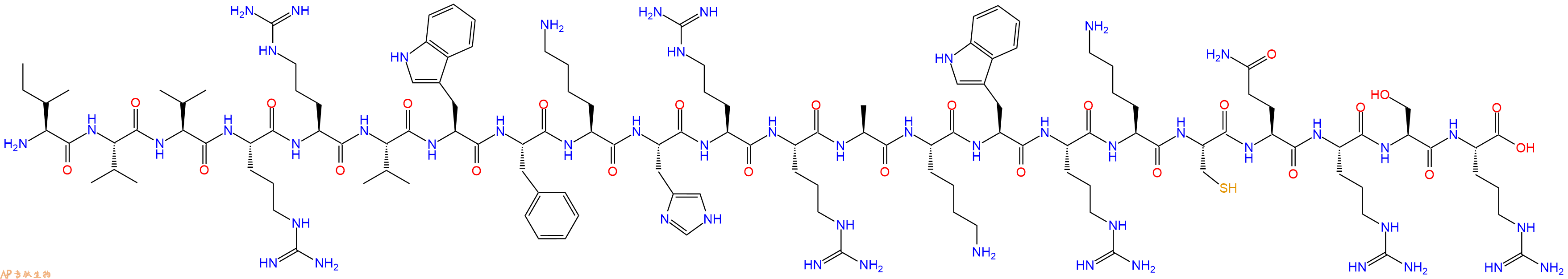 专肽生物产品H2N-Ile-Val-Val-Arg-Arg-Val-Trp-Phe-Lys-His-Arg-Arg-Ala-Lys-Trp-Arg-Lys-Cys-Gln-Arg-Ser-Arg-OH
