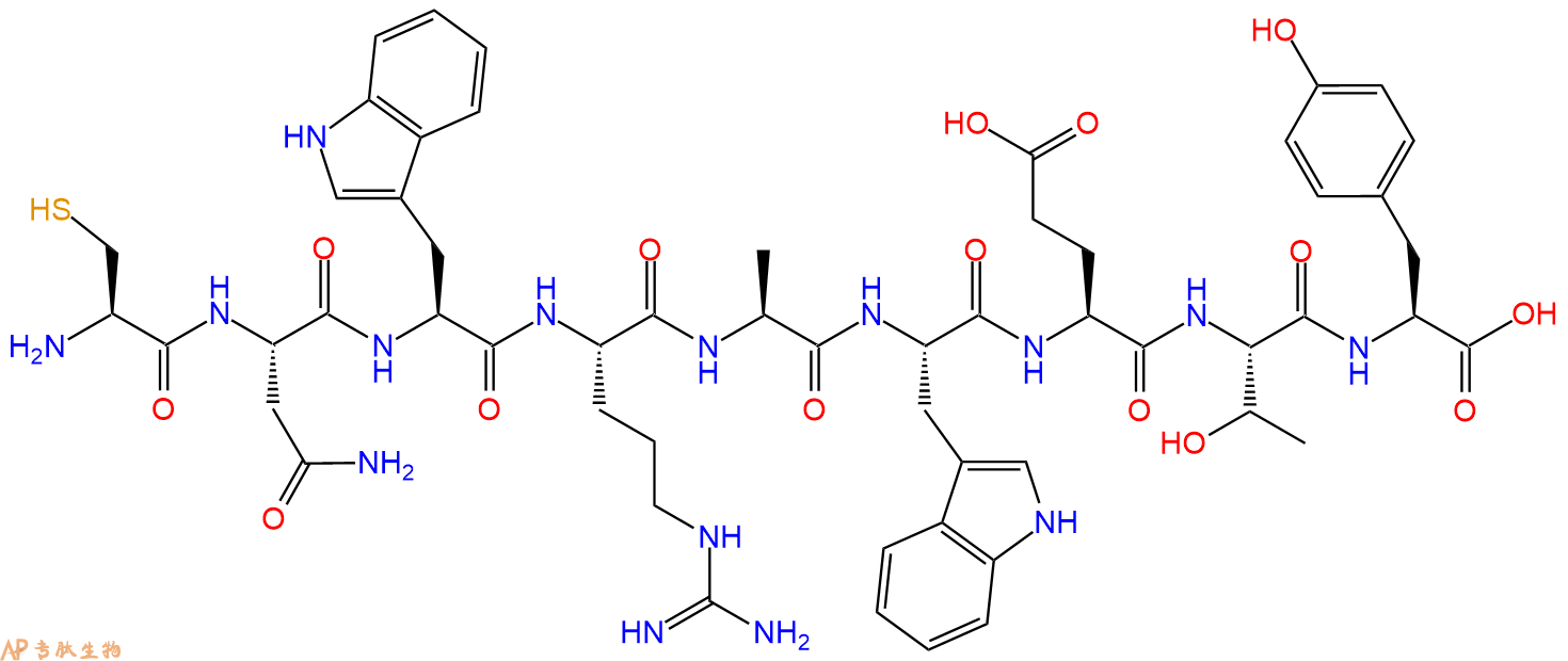 专肽生物产品H2N-Cys-Asn-Trp-Arg-Ala-Trp-Glu-Thr-Tyr-OH