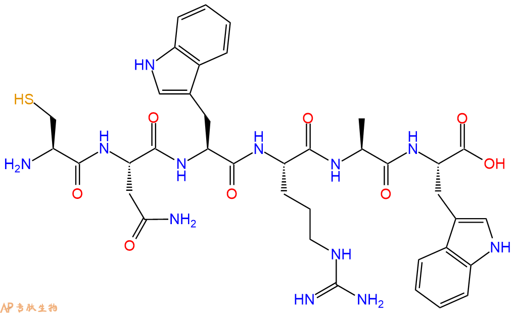 专肽生物产品H2N-Cys-Asn-Trp-Arg-Ala-Trp-OH