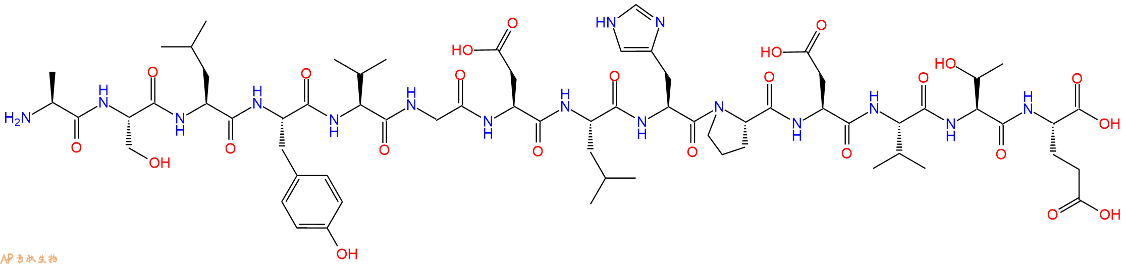 专肽生物产品H2N-Ala-Ser-Leu-Tyr-Val-Gly-Asp-Leu-His-Pro-Asp-Val-Thr-Glu-OH