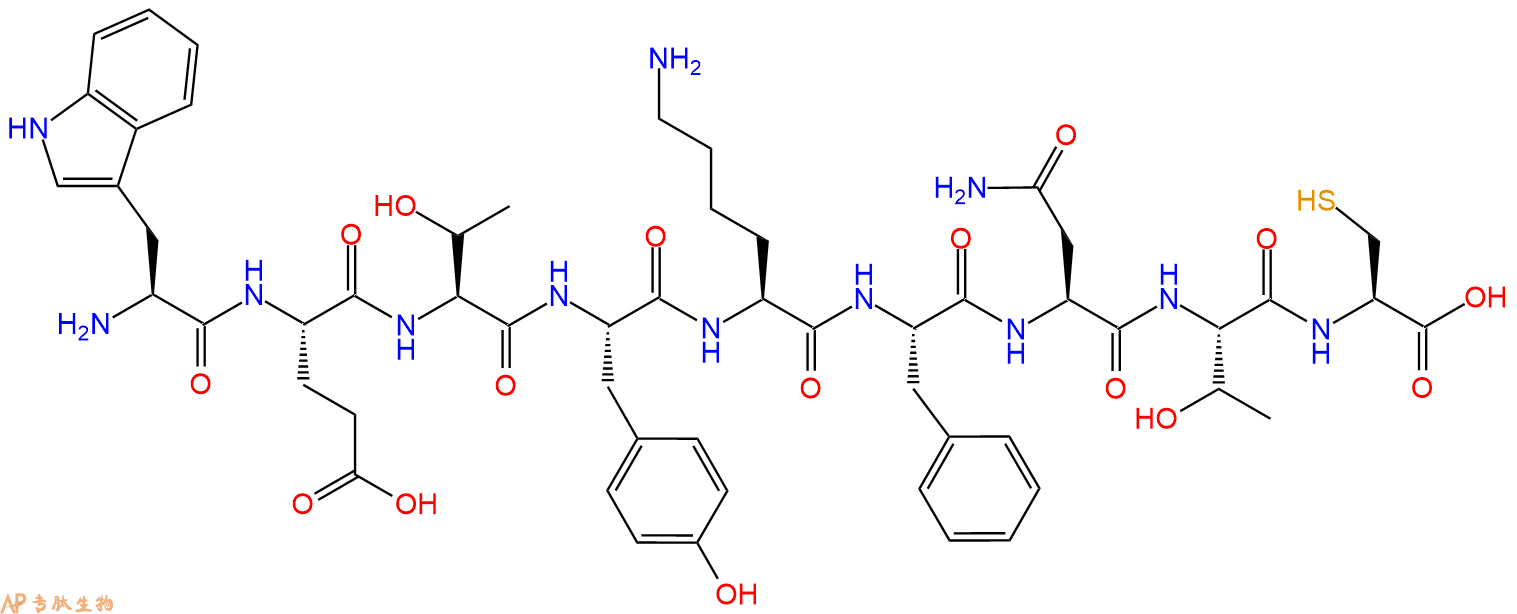 专肽生物产品H2N-Trp-Glu-Thr-Tyr-Lys-Phe-Asn-Thr-Cys-OH