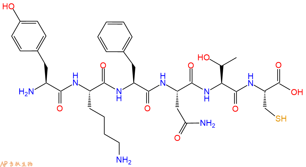 专肽生物产品H2N-Tyr-Lys-Phe-Asn-Thr-Cys-OH