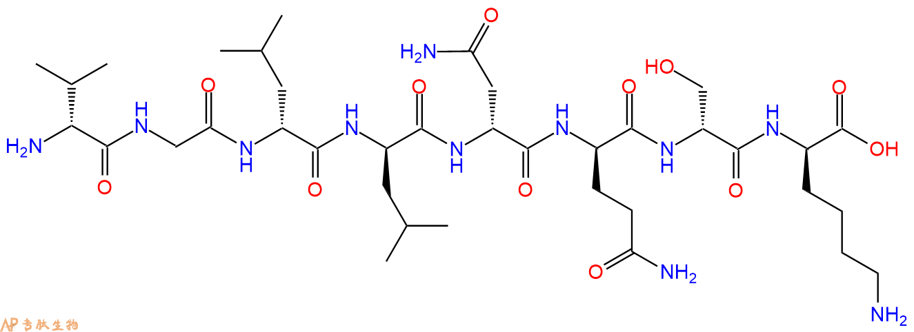 专肽生物产品H2N-DVal-Gly-DLeu-DLeu-DAsn-DGln-DSer-DLys-OH