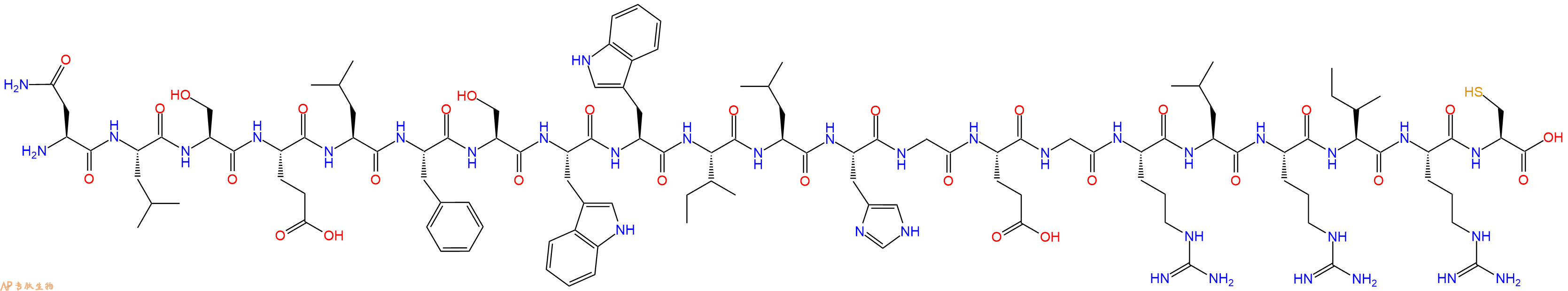 专肽生物产品H2N-Asn-Leu-Ser-Glu-Leu-Phe-Ser-Trp-Trp-Ile-Leu-His-Gly-Glu-Gly-Arg-Leu-Arg-Ile-Arg-Cys-OH
