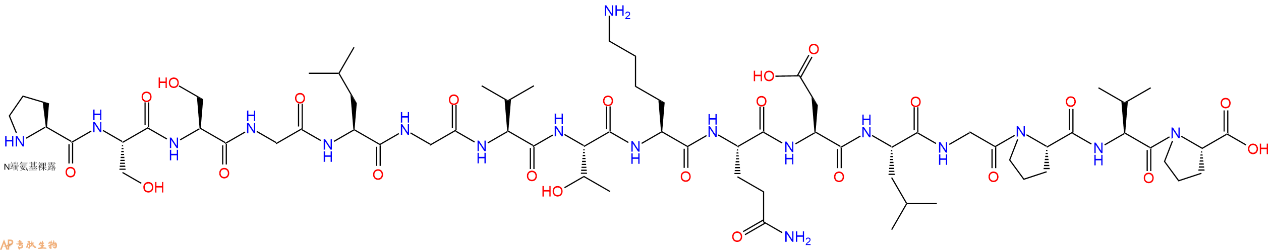 专肽生物产品H2N-Pro-Ser-Ser-Gly-Leu-Gly-Val-Thr-Lys-Gln-Asp-Leu-Gly-Pro-Val-Pro-OH