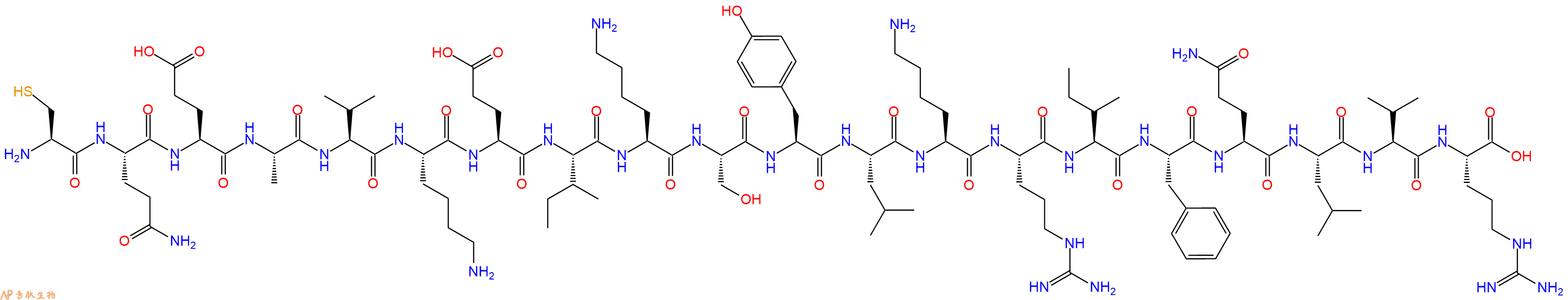 专肽生物产品H2N-Cys-Gln-Glu-Ala-Val-Lys-Glu-Ile-Lys-Ser-Tyr-Leu-Lys-Arg-Ile-Phe-Gln-Leu-Val-Arg-OH