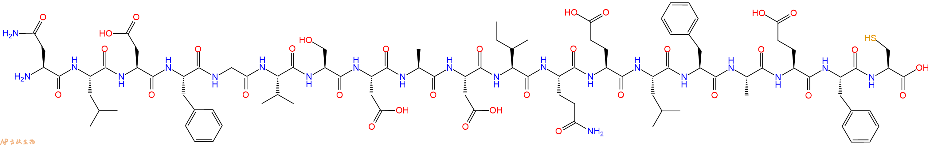 专肽生物产品H2N-Asn-Leu-Asp-Phe-Gly-Val-Ser-Asp-Ala-Asp-Ile-Gln-Glu-Leu-Phe-Ala-Glu-Phe-Cys-OH