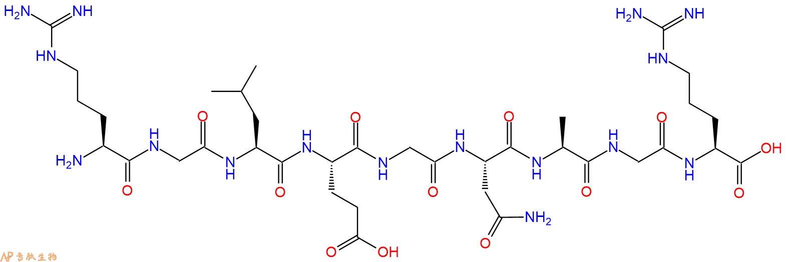 专肽生物产品H2N-Arg-Gly-Leu-Glu-Gly-Asn-Ala-Gly-Arg-OH