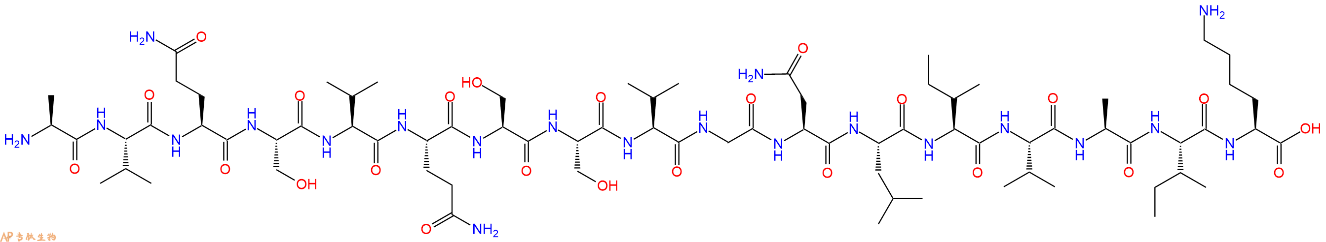 专肽生物产品H2N-Ala-Val-Gln-Ser-Val-Gln-Ser-Ser-Val-Gly-Asn-Leu-Ile-Val-Ala-Ile-Lys-OH