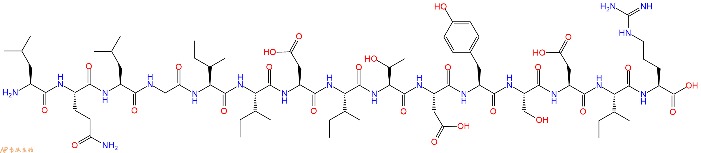 专肽生物产品H2N-Leu-Gln-Leu-Gly-Ile-Ile-Asp-Ile-Thr-Asp-Tyr-Ser-Asp-Ile-Arg-OH