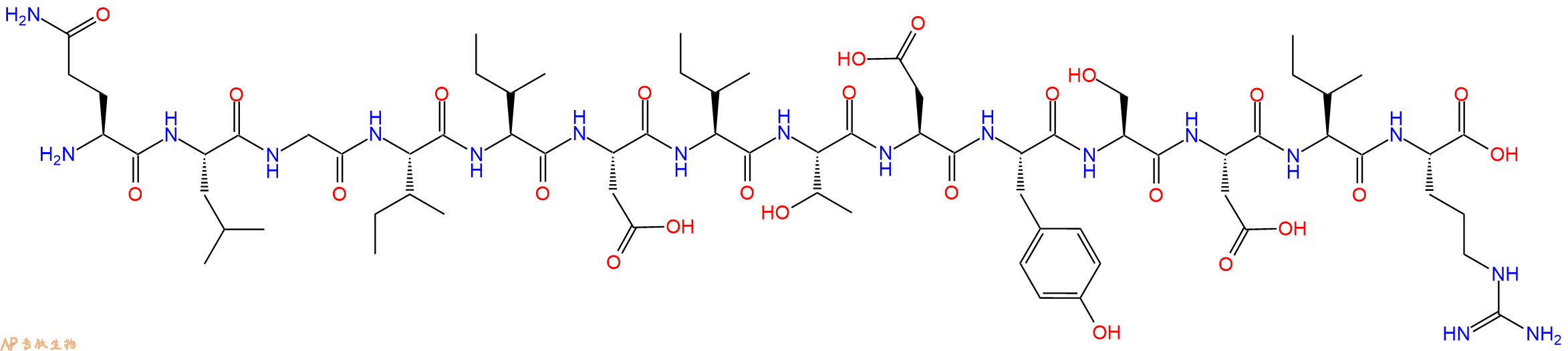 专肽生物产品H2N-Gln-Leu-Gly-Ile-Ile-Asp-Ile-Thr-Asp-Tyr-Ser-Asp-Ile-Arg-OH