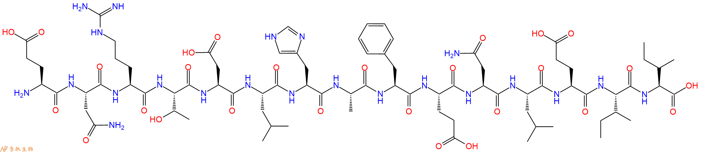 专肽生物产品H2N-Glu-Asn-Arg-Thr-Asp-Leu-His-Ala-Phe-Glu-Asn-Leu-Glu-Ile-Ile-OH