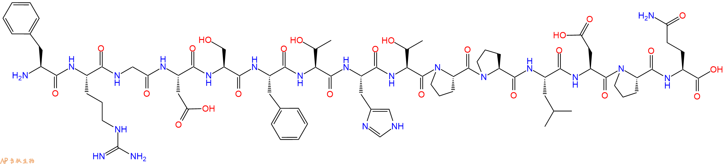 专肽生物产品H2N-Phe-Arg-Gly-Asp-Ser-Phe-Thr-His-Thr-Pro-Pro-Leu-Asp-Pro-Gln-OH
