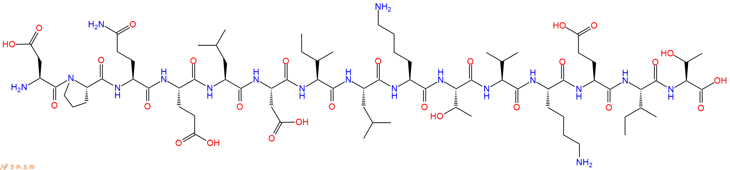 专肽生物产品H2N-Asp-Pro-Gln-Glu-Leu-Asp-Ile-Leu-Lys-Thr-Val-Lys-Glu-Ile-Thr-OH