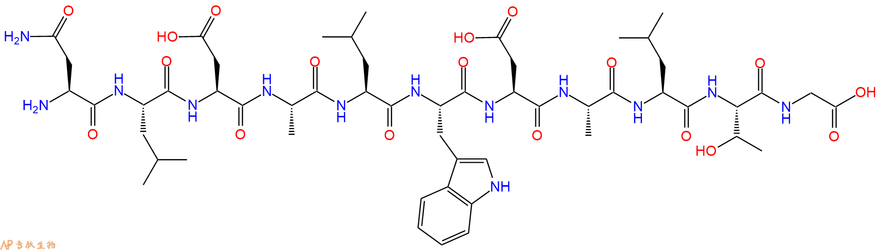 专肽生物产品H2N-Asn-Leu-Asp-Ala-Leu-Trp-Asp-Ala-Leu-Thr-Gly-OH