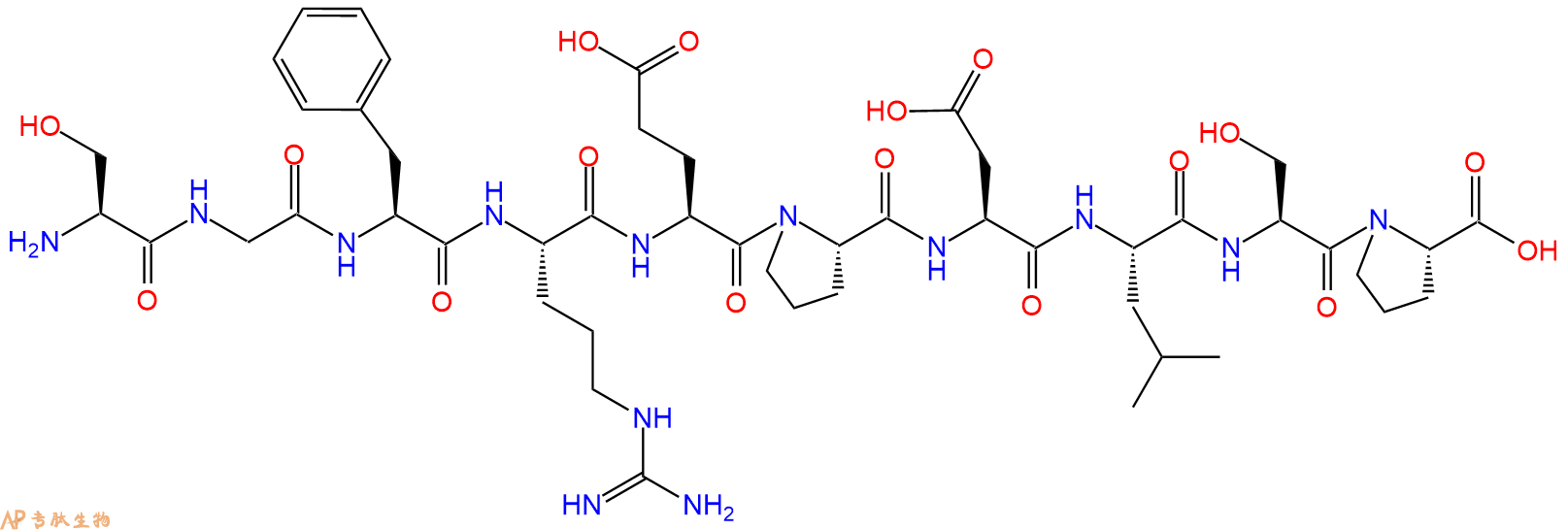 专肽生物产品H2N-Ser-Gly-Phe-Arg-Glu-Pro-Asp-Leu-Ser-Pro-OH