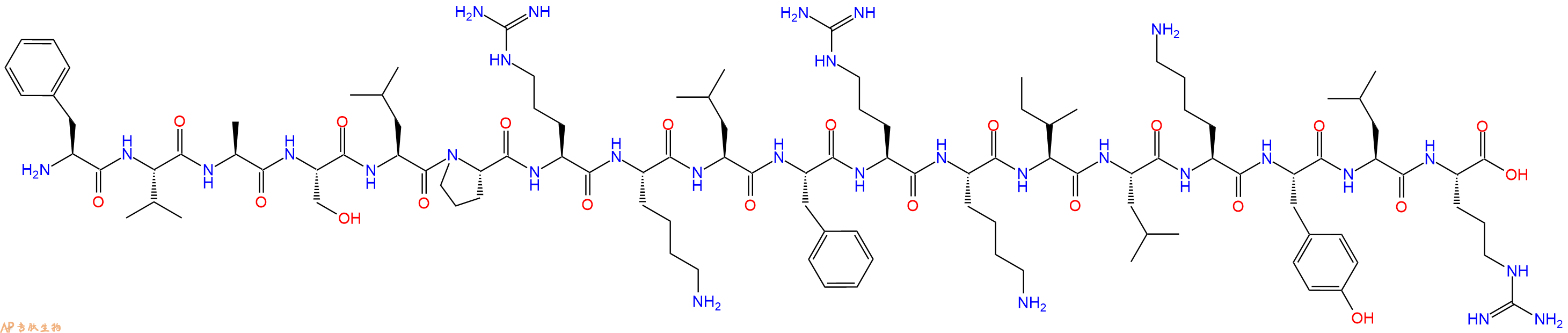 专肽生物产品H2N-Phe-Val-Ala-Ser-Leu-Pro-Arg-Lys-Leu-Phe-Arg-Lys-Ile-Leu-Lys-Tyr-Leu-Arg-OH