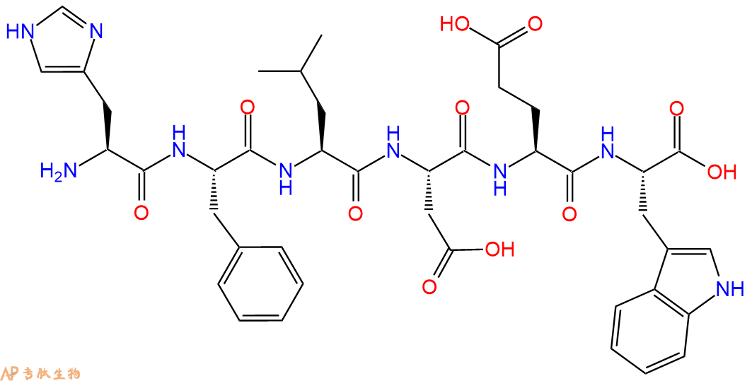 专肽生物产品H2N-His-Phe-Leu-Asp-Glu-Trp-OH