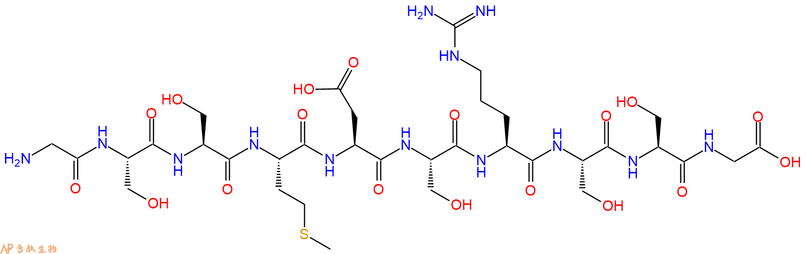 专肽生物产品H2N-Gly-Ser-Ser-Met-Asp-Ser-Arg-Ser-Ser-Gly-OH