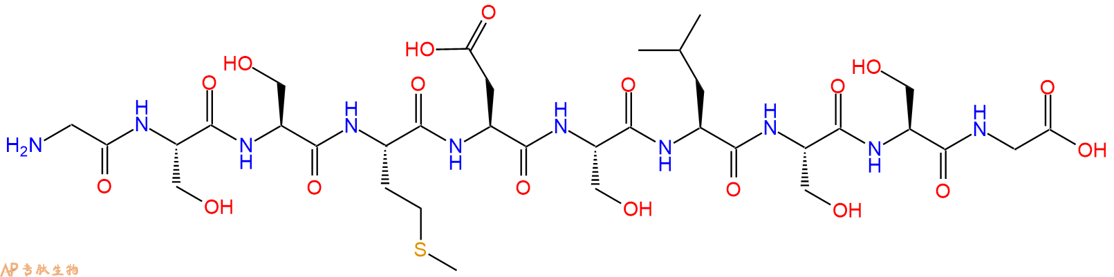 专肽生物产品H2N-Gly-Ser-Ser-Met-Asp-Ser-Leu-Ser-Ser-Gly-OH