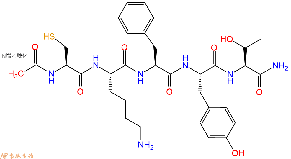 专肽生物产品Ac-Cys-Lys-Phe-Tyr-Thr-CONH2