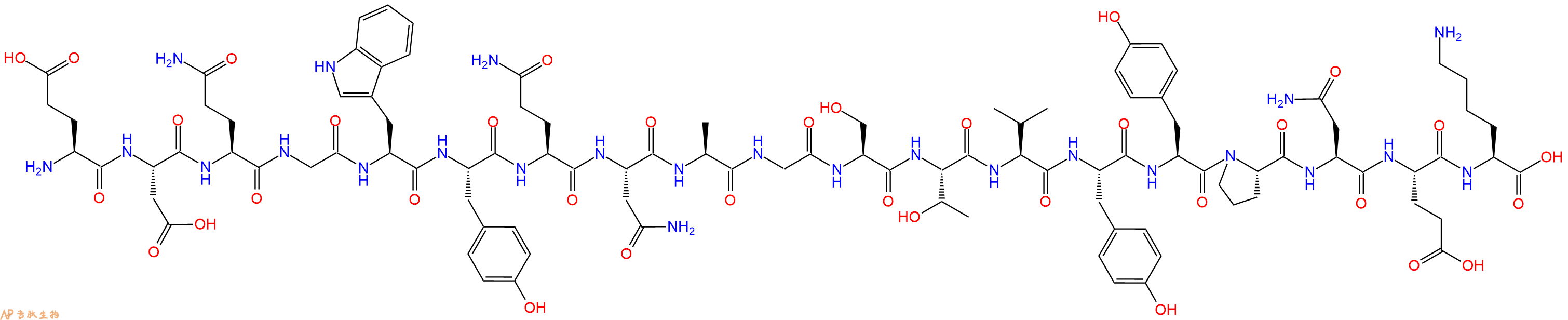 专肽生物产品H2N-Glu-Asp-Gln-Gly-Trp-Tyr-Gln-Asn-Ala-Gly-Ser-Thr-Val-Tyr-Tyr-Pro-Asn-Glu-Lys-OH