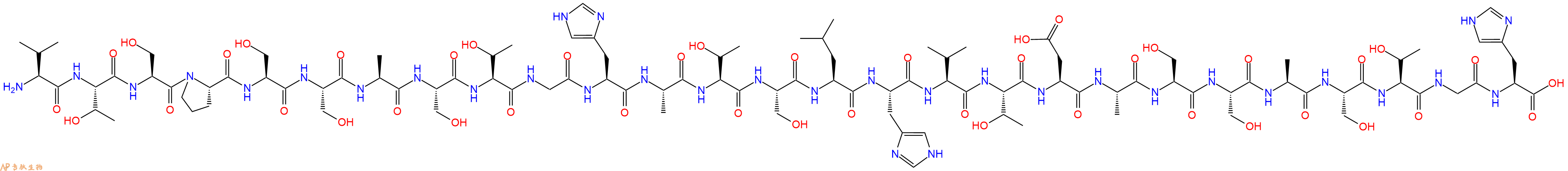 专肽生物产品H2N-Val-Thr-Ser-Pro-Ser-Ser-Ala-Ser-Thr-Gly-His-Ala-Thr-Ser-Leu-His-Val-Thr-Asp-Ala-Ser-Ser-Ala-Ser-Thr-Gly-His-OH