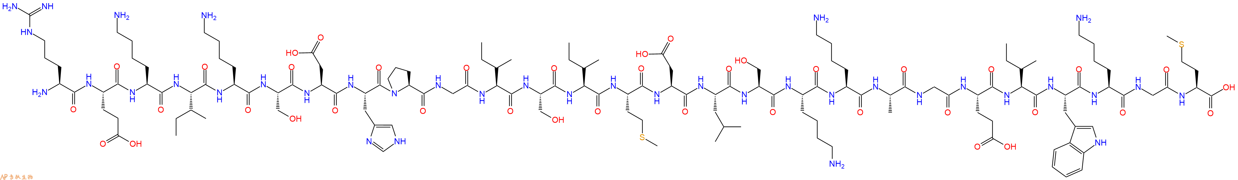 专肽生物产品H2N-Arg-Glu-Lys-Ile-Lys-Ser-Asp-His-Pro-Gly-Ile-Ser-Ile-Met-Asp-Leu-Ser-Lys-Lys-Ala-Gly-Glu-Ile-Trp-Lys-Gly-Met-OH