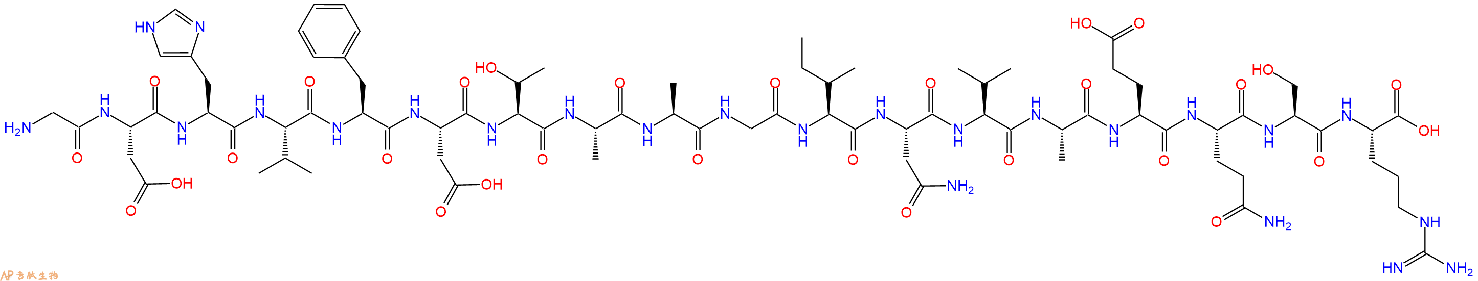 专肽生物产品H2N-Gly-Asp-His-Val-Phe-Asp-Thr-Ala-Ala-Gly-Ile-Asn-Val-Ala-Glu-Gln-Ser-Arg-OH