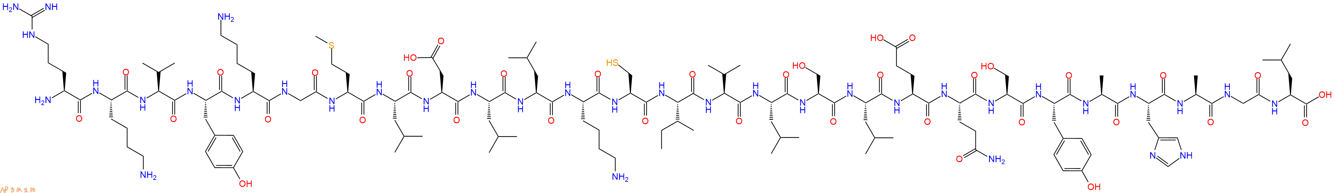 专肽生物产品H2N-Arg-Lys-Val-Tyr-Lys-Gly-Met-Leu-Asp-Leu-Leu-Lys-Cys-Ile-Val-Leu-Ser-Leu-Glu-Gln-Ser-Tyr-Ala-His-Ala-Gly-Leu-OH