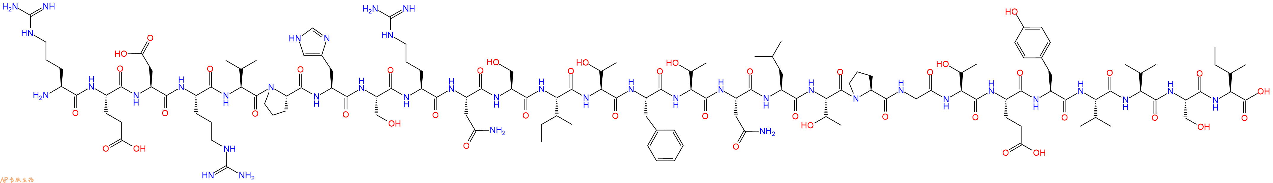 专肽生物产品H2N-Arg-Glu-Asp-Arg-Val-Pro-His-Ser-Arg-Asn-Ser-Ile-Thr-Phe-Thr-Asn-Leu-Thr-Pro-Gly-Thr-Glu-Tyr-Val-Val-Ser-Ile-OH