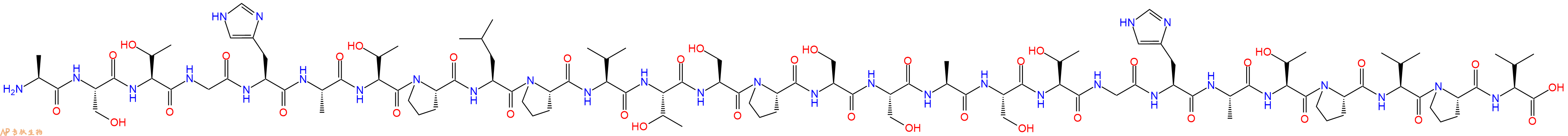 专肽生物产品H2N-Ala-Ser-Thr-Gly-His-Ala-Thr-Pro-Leu-Pro-Val-Thr-Ser-Pro-Ser-Ser-Ala-Ser-Thr-Gly-His-Ala-Thr-Pro-Val-Pro-Val-OH