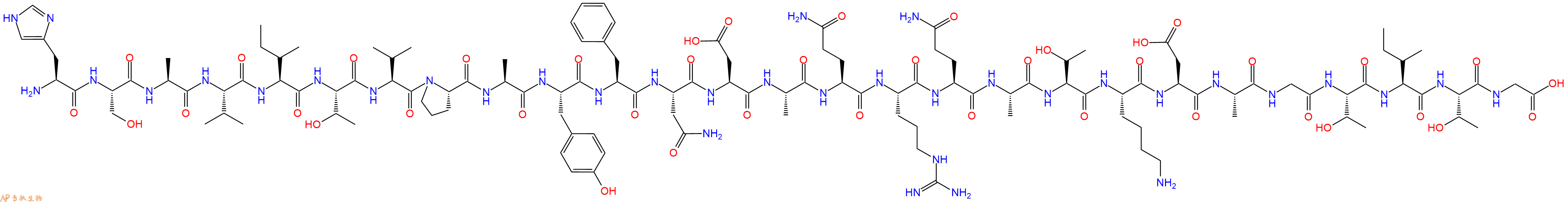 专肽生物产品H2N-His-Ser-Ala-Val-Ile-Thr-Val-Pro-Ala-Tyr-Phe-Asn-Asp-Ala-Gln-Arg-Gln-Ala-Thr-Lys-Asp-Ala-Gly-Thr-Ile-Thr-Gly-OH