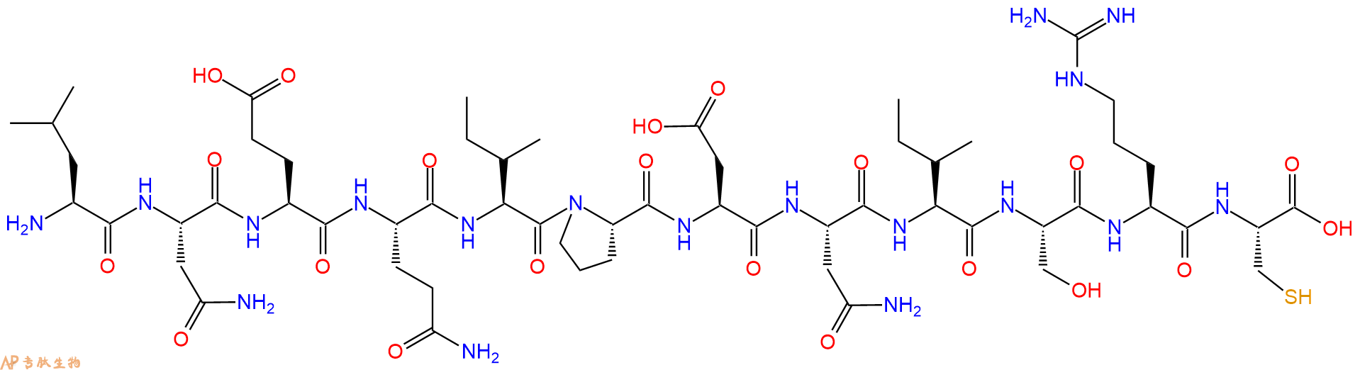 专肽生物产品H2N-Leu-Asn-Glu-Gln-Ile-Pro-Asp-Asn-Ile-Ser-Arg-Cys-OH