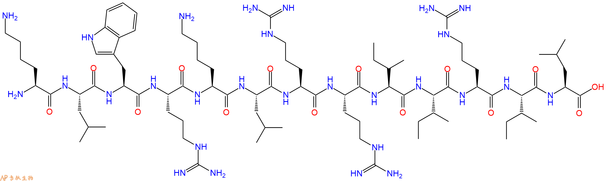 专肽生物产品H2N-Lys-Leu-Trp-Arg-Lys-Leu-Arg-Arg-Ile-Ile-Arg-Ile-Leu-OH