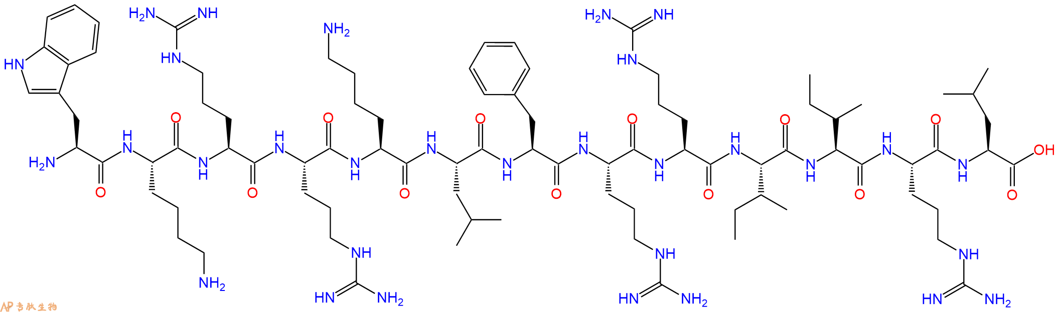 专肽生物产品H2N-Trp-Lys-Arg-Arg-Lys-Leu-Phe-Arg-Arg-Ile-Ile-Arg-Leu-OH