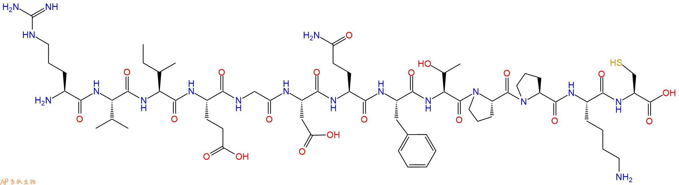 专肽生物产品H2N-Arg-Val-Ile-Glu-Gly-Asp-Gln-Phe-Thr-Pro-Pro-Lys-Cys-OH