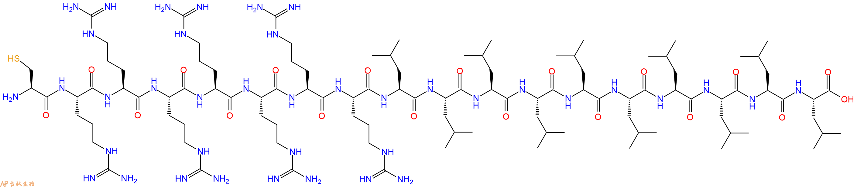 专肽生物产品H2N-Cys-Arg-Arg-Arg-Arg-Arg-Arg-Arg-Leu-Leu-Leu-Leu-Leu-Leu-Leu-Leu-Leu-Leu-OH
