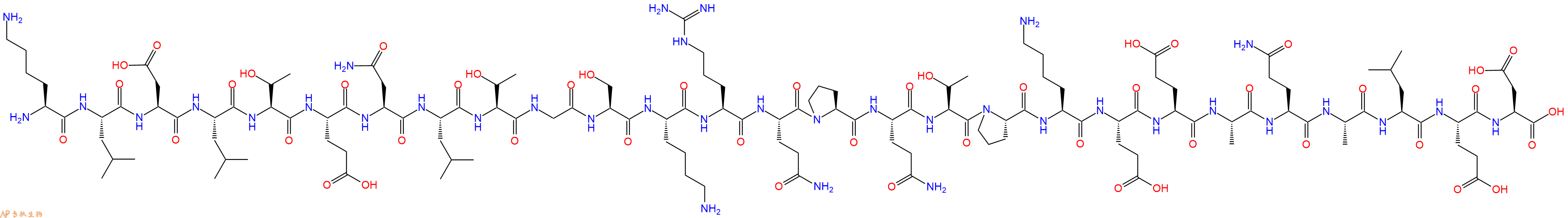 专肽生物产品H2N-Lys-Leu-Asp-Leu-Thr-Glu-Asn-Leu-Thr-Gly-Ser-Lys-Arg-Gln-Pro-Gln-Thr-Pro-Lys-Glu-Glu-Ala-Gln-Ala-Leu-Glu-Asp-OH