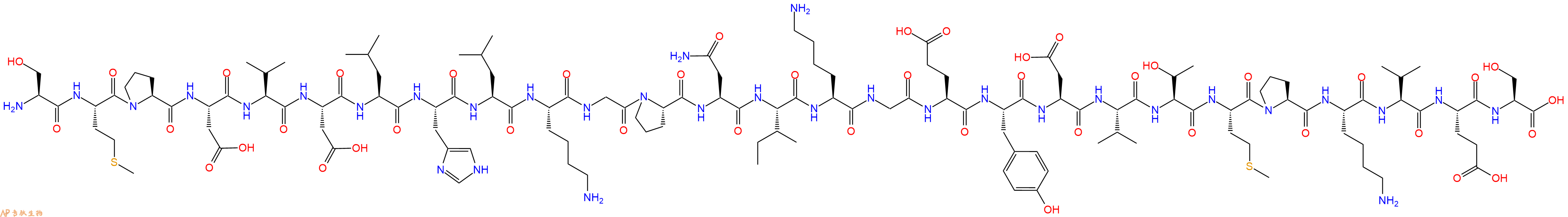专肽生物产品H2N-Ser-Met-Pro-Asp-Val-Asp-Leu-His-Leu-Lys-Gly-Pro-Asn-Ile-Lys-Gly-Glu-Tyr-Asp-Val-Thr-Met-Pro-Lys-Val-Glu-Ser-OH