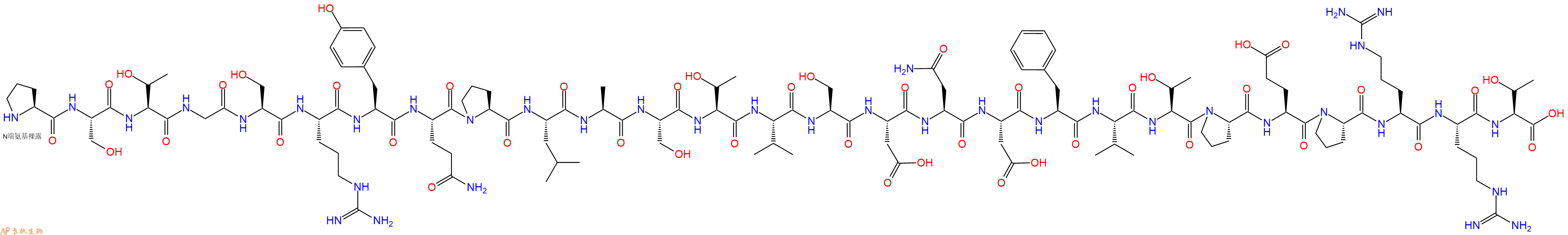 专肽生物产品H2N-Pro-Ser-Thr-Gly-Ser-Arg-Tyr-Gln-Pro-Leu-Ala-Ser-Thr-Val-Ser-Asp-Asn-Asp-Phe-Val-Thr-Pro-Glu-Pro-Arg-Arg-Thr-OH