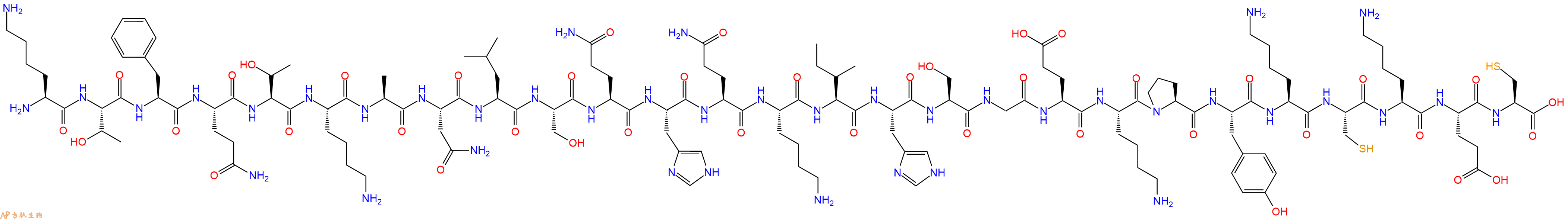 专肽生物产品H2N-Lys-Thr-Phe-Gln-Thr-Lys-Ala-Asn-Leu-Ser-Gln-His-Gln-Lys-Ile-His-Ser-Gly-Glu-Lys-Pro-Tyr-Lys-Cys-Lys-Glu-Cys-OH