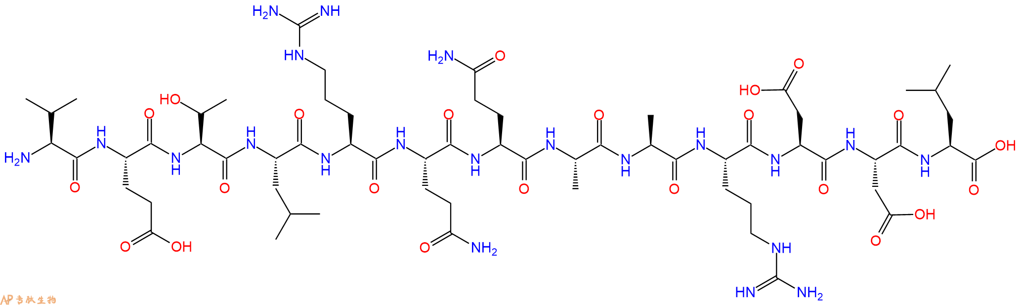 专肽生物产品H2N-Val-Glu-Thr-Leu-Arg-Gln-Gln-Ala-Ala-Arg-Asp-Asp-Leu-OH
