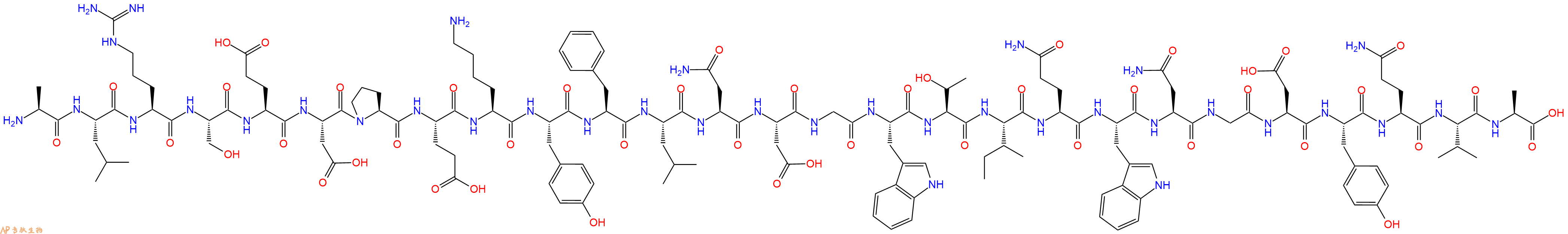 专肽生物产品H2N-Ala-Leu-Arg-Ser-Glu-Asp-Pro-Glu-Lys-Tyr-Phe-Leu-Asn-Asp-Gly-Trp-Thr-Ile-Gln-Trp-Asn-Gly-Asp-Tyr-Gln-Val-Ala-OH