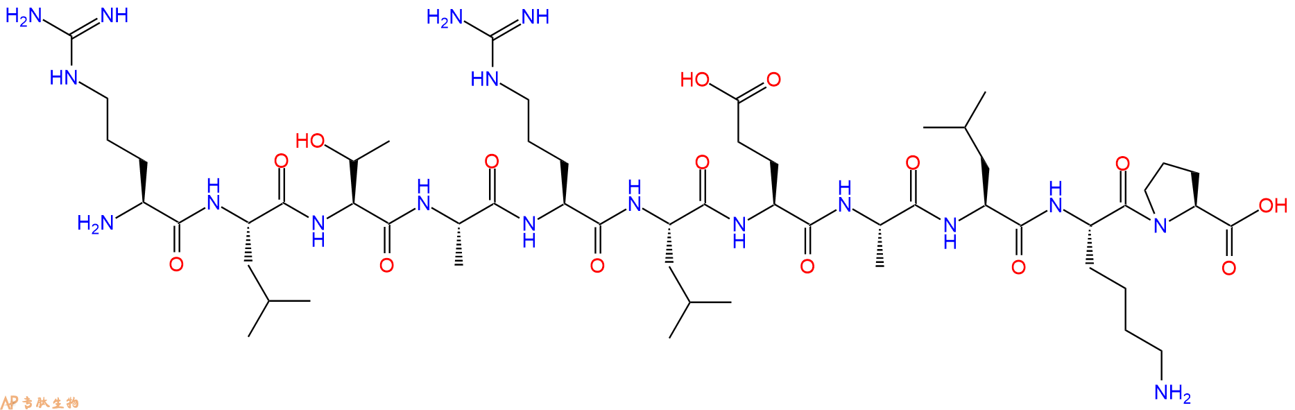 专肽生物产品H2N-Arg-Leu-Thr-Ala-Arg-Leu-Glu-Ala-Leu-Lys-Pro-OH