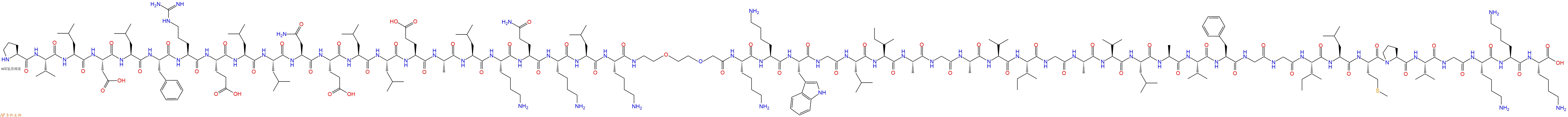 专肽生物产品Pro-Val-Leu-Asp-Leu-Phe-Arg-Glu-Leu-Leu-Asn-Glu-Leu-Leu-Glu-Ala-Leu-Lys-Gln-Lys-Leu-Lys-PEG2-Lys-Lys-Trp-Gly-Leu-Ile-Ala-Gly-Ala-Val-Ile-Gly-Ala-Val-Leu-Ala-Val-Phe-Gly-Gly-Ile-Leu-Met-Pro-Val-Gly-Lys-Lys-Lys