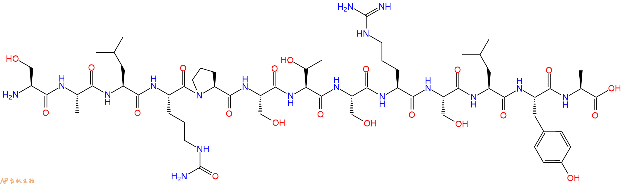 专肽生物产品H2N-Ser-Ala-Leu-Cit-Pro-Ser-Thr-Ser-Arg-Ser-Leu-Tyr-Ala-OH