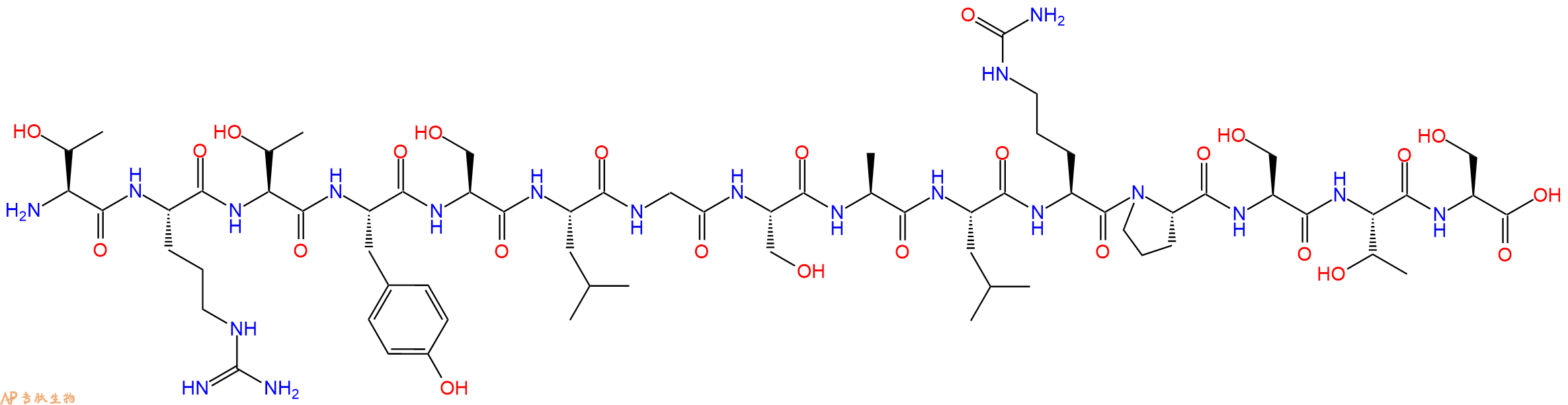 专肽生物产品H2N-Thr-Arg-Thr-Tyr-Ser-Leu-Gly-Ser-Ala-Leu-Cit-Pro-Ser-Thr-Ser-OH